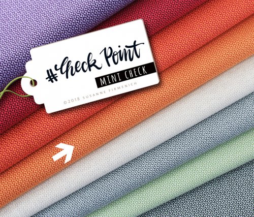 RESTSTÜCK 0,90m !!! - Bio Jacquard Jersey - Mini Check Knit - melone/brucciato - Check Point - Hamburger Liebe